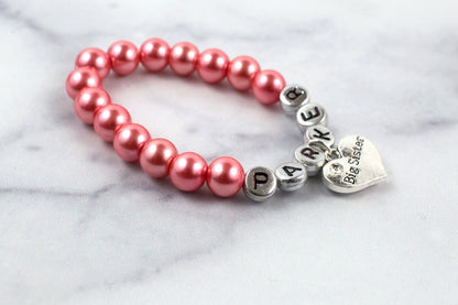 BIG SISTER PEARL BRACELET | CORAL PINK