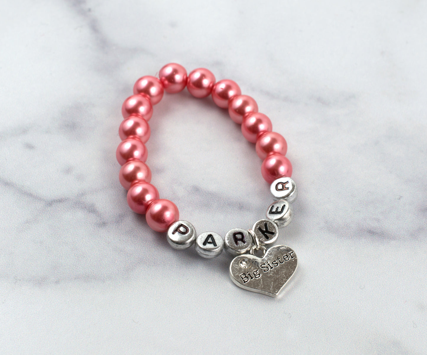 BIG SISTER PEARL BRACELET | CORAL PINK