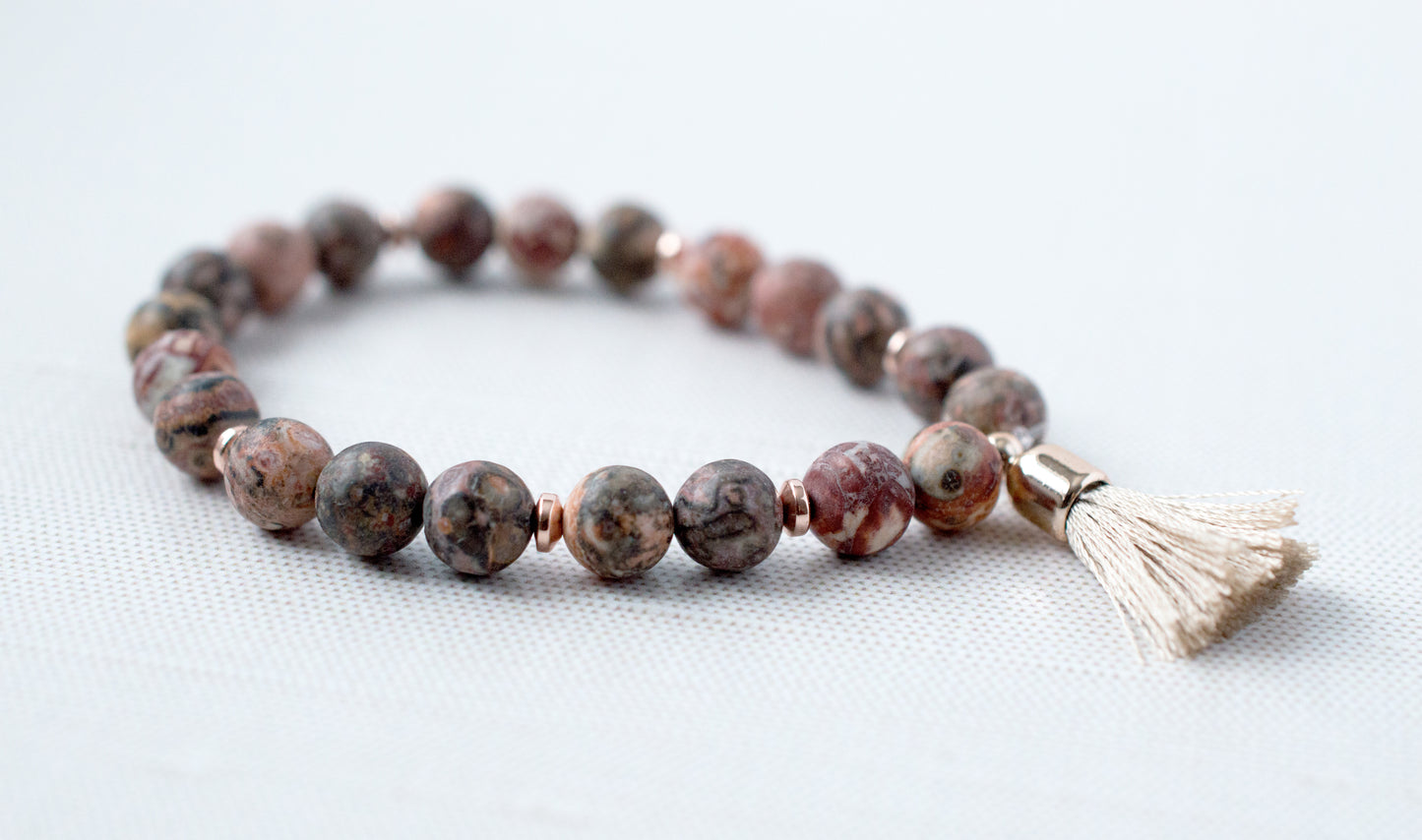 JASPER COLLECTION - RED LEOPARD SKIN - ROSE GOLD