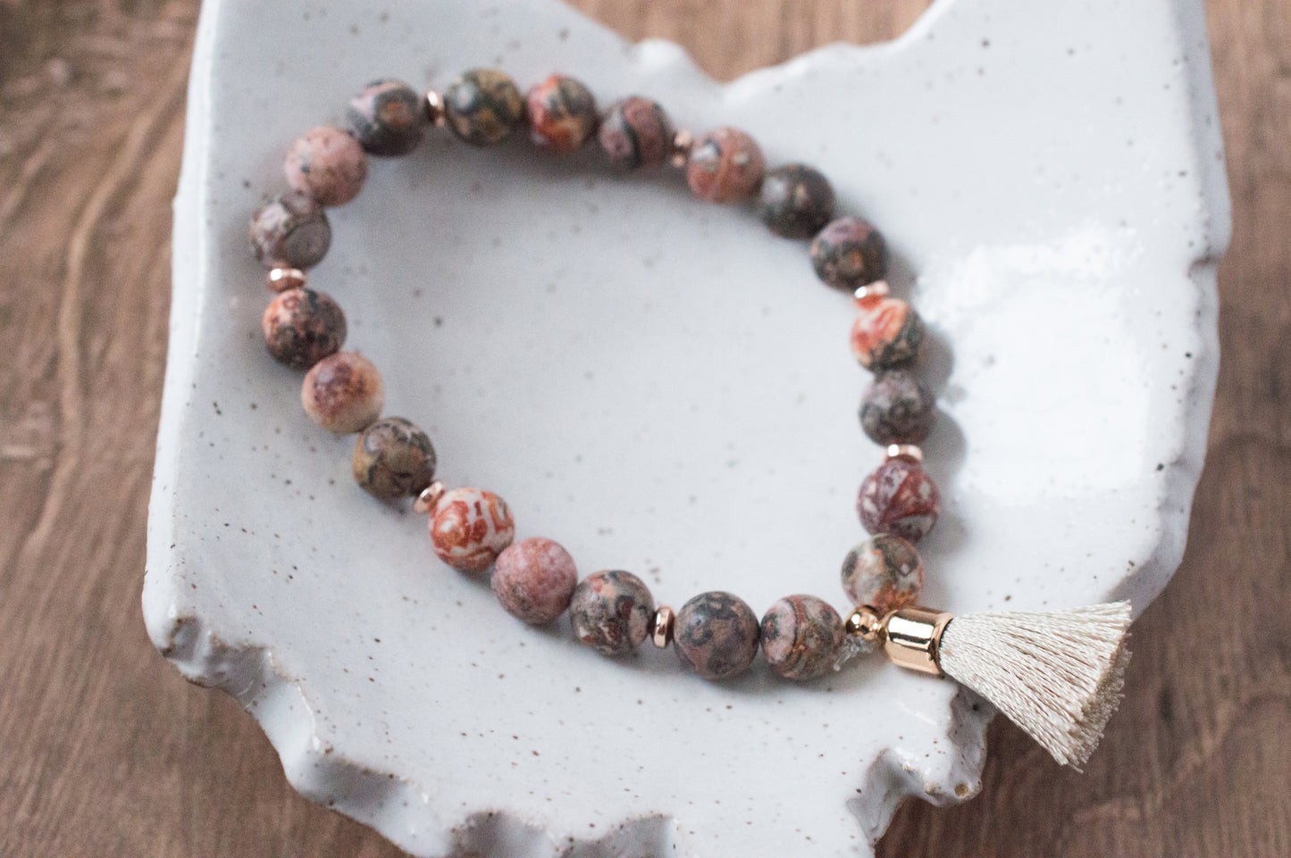 JASPER COLLECTION - RED LEOPARD SKIN - ROSE GOLD