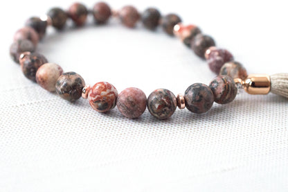 JASPER COLLECTION - RED LEOPARD SKIN - ROSE GOLD