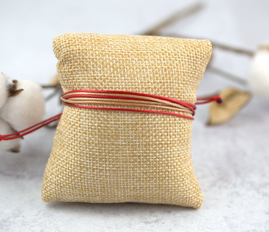 TAN & DARKER RED CORD BRACELET