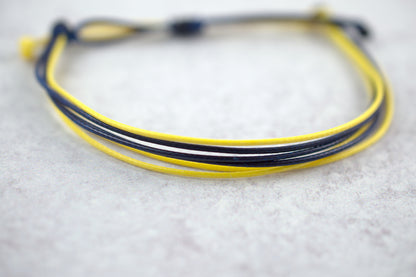 DOWN SYNDROME AWARENESS | NAVY & YELLOW CORD BRACELET