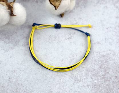 DOWN SYNDROME AWARENESS | NAVY & YELLOW CORD BRACELET