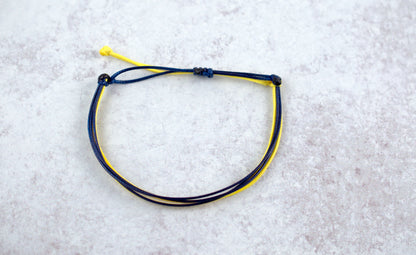 DOWN SYNDROME AWARENESS | NAVY & YELLOW CORD BRACELET